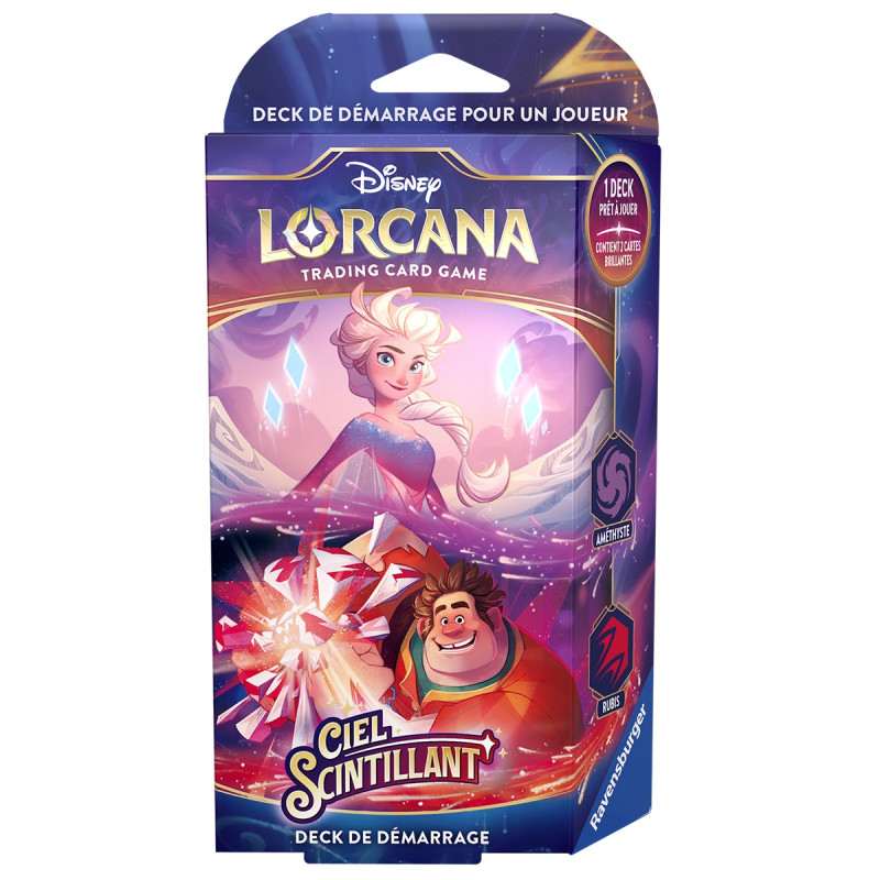 Jeu de société Disney Lorcana - Deck de démarrage : Ciel Scintillant - Elsa et Ralph